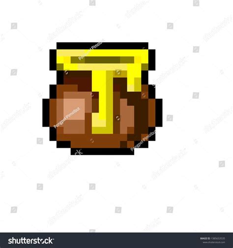 Pixel Art Honey Bee Cartoon Stock Vector Royalty Free 1385653535