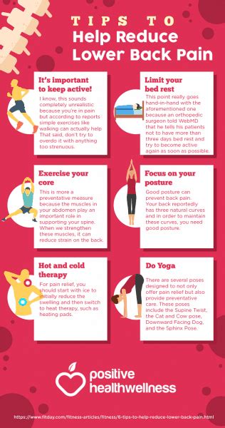 6 Tips To Help Reduce Lower Back Pain Infographic