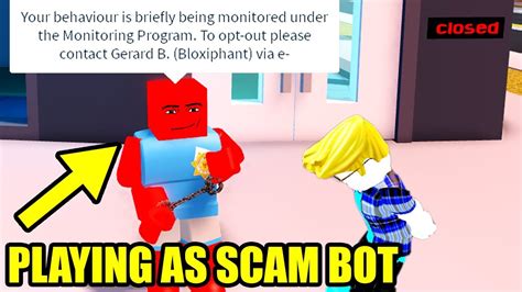 Playing As A SCAM BOT Roblox Jailbreak YouTube