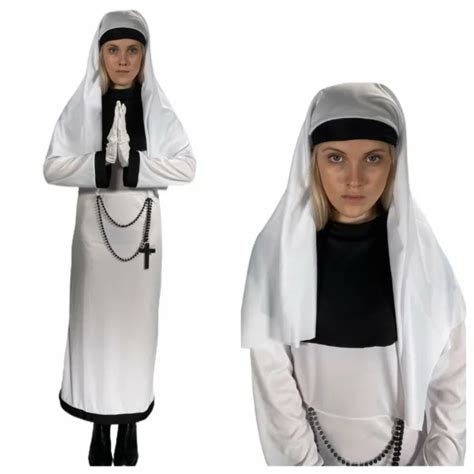 lady nun costume sister habit ghost conjuring halloween fancy dress adult 12 14 40 83 picclick
