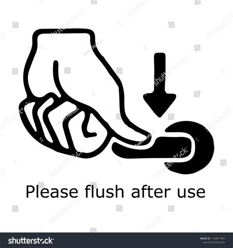 Please Flush Toilet Sign Symbol Icon Logo Isolated Template On White Background Flat Stylee