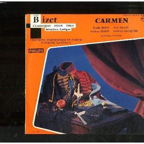 Disque Vinyle 33t Petit Format Carmen Orchestre Symphonique Et
