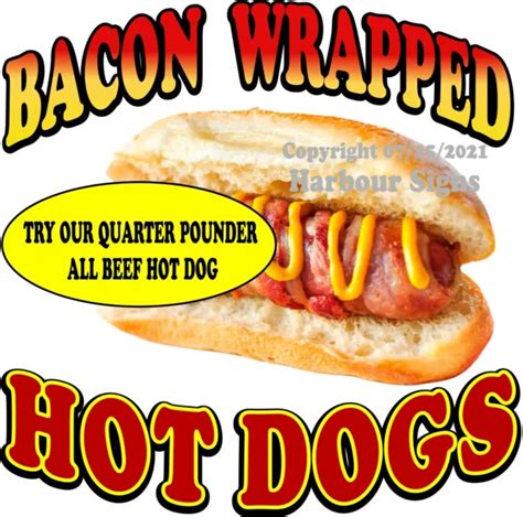 Bacon Wrapped Hot Dogs Decal Choose Your Size Concession Food Vinyl