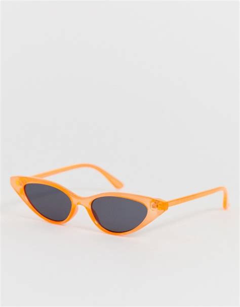 New Look Cat Eye Sunglasses In Neon Orange Asos
