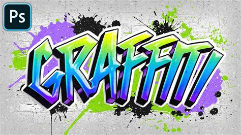 Graffiti Text Effect In Photoshop Tutorial Editable And Easy Youtube