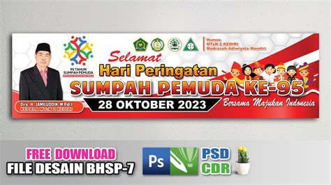 BANNER PERINGATAN HARI SUMPAH PEMUDA KE-95 TAHUN 2023, Spanduk Hari