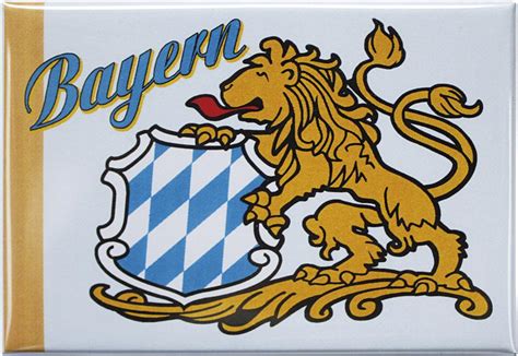 Die erwähnung besonderer merkmale oder landschaften wie die alpen in bayern oder die see in niedersachsen können den kindern ein lebendigeres bild der einzelnen länder vermitteln. Kühlschrankmagnet - BAYERN Wappen Löwe - Gr. ca. 8 x 5, 5 ...