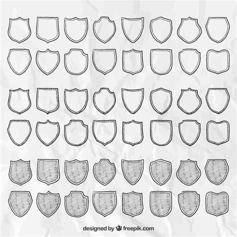 Hand Drawn Shields Collection Vector Free Download