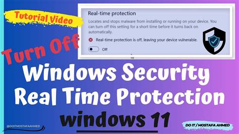 How To Turn Off Windows Security Real Time Protection Windows 11