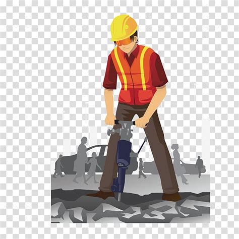 Man Using Jackhammer Laborer Construction Worker Architectural