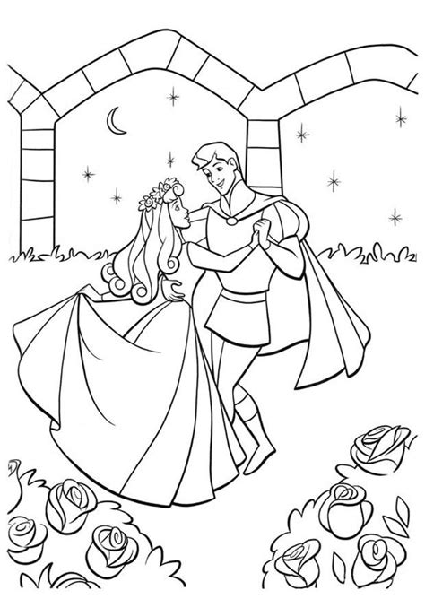 Onder andere van belle, assepoester, rapunzel, sneeuwwitje, doornroosje, pocahontas en de prinses en de kikker. Kleurplaat Doornroosje met prins. Gratis kleurplaten om te printen.