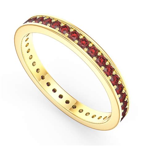 Promise Ruby 18ct Yellow Gold Channel Full Eternity Ring Jian London