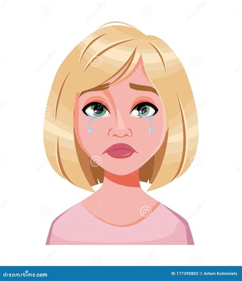 Blonde Girl Crying Clip Art