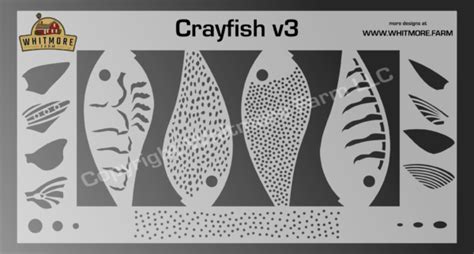 Crayfish Fishing Lure Airbrush Stencil v3 - Whitmore Farm