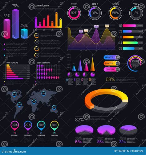 Modern Modern Infographic Vector Template With Statistics Graphs And