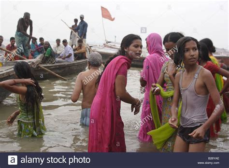 Download This Stock Image Bathing In Holy Ganges River Varanasi India B26yae From Alamys
