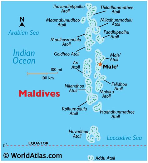 Maldives Maps Including Outline And Topographical Maps