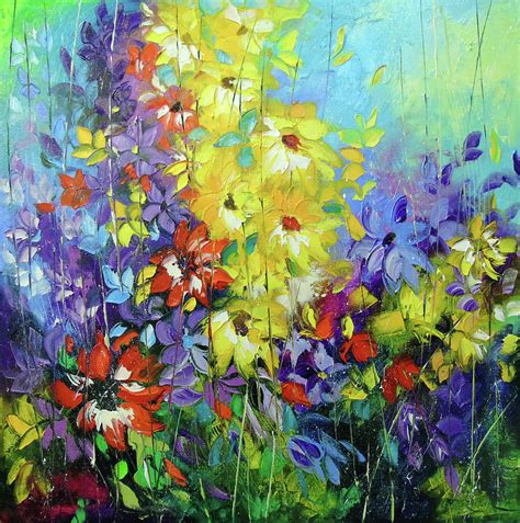 Bright Melody Flowers Painting By Olha Darchuk Fine Art America