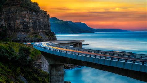 Sea Cliff Bridge Along Australian Pacific Ocean Coast © Nick Foxalamy