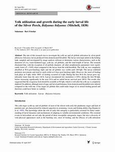 Pdf Yolk Utilization And Growth During The Early Larval Life Of The