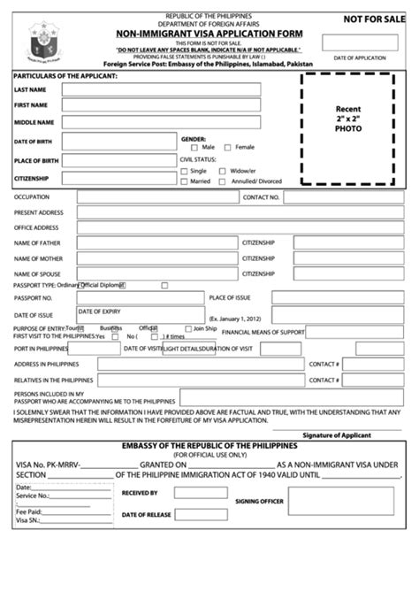 Application For Non Immigrant Visa Printable Pdf Download Gambaran