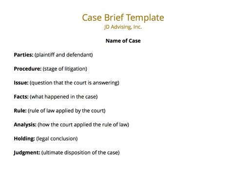 What Is An Example Of A Law School Case Brief Template Artofit
