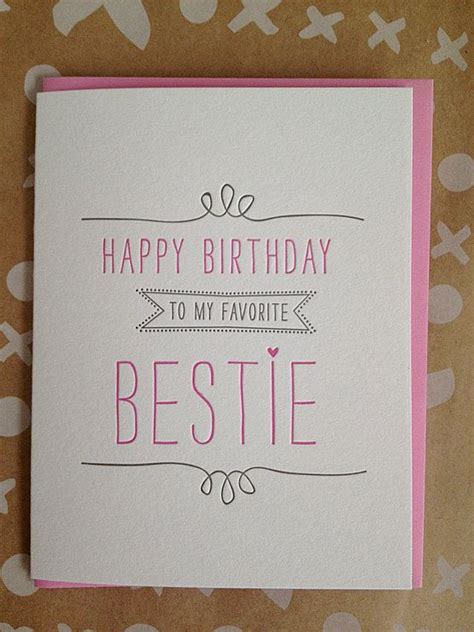 Happy birthday wishes for friend | an amazing collection of beautiful birthday cards and happy happy birthday messages for friend. Bestie Card - Best Friend - Letterpress Birthday Card ...