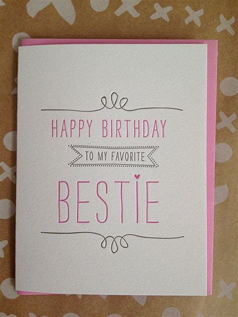 Virtual birthday gifts for best friend. Bestie Birthday Card - Best Friend Letterpress Card. $5.00 ...