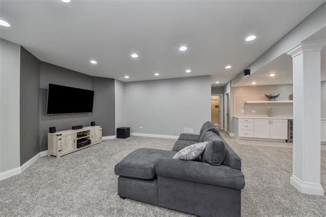 When choosing basement paint colors, consider what type of wood or carpet you have in your blues and greens are considered to be some of the most relaxing colors. Mike & Melissa's Basement Remodel Pictures in 2020 ...