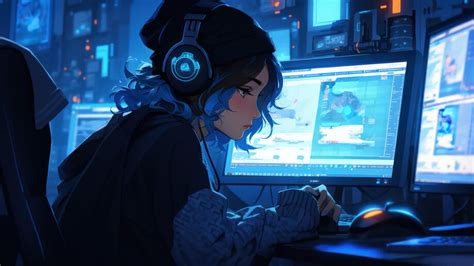 Anime Girl Headphones Desktop 4k 7031l Wallpaper Iphone Phone