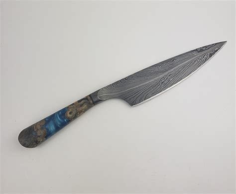 Feather Damascus Chef Knife Grizzly Iron Inc