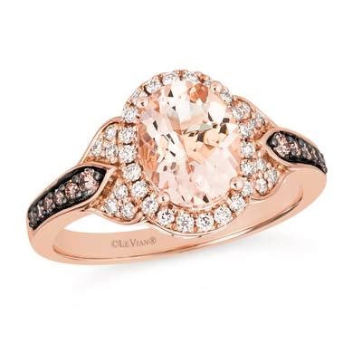 14K Strawberry Gold Ring Chocolate Diamonds Nude Diamonds TRZA