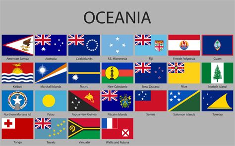 Todas Banderas De Oceanía 21854017 Vector En Vecteezy