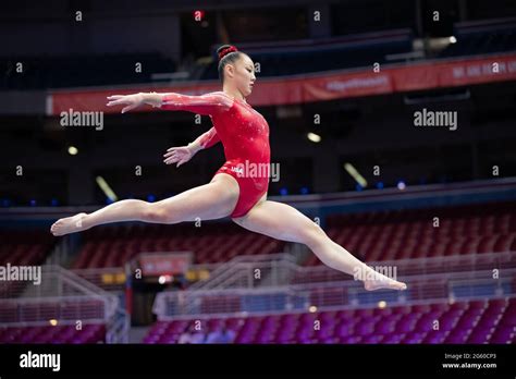 June 25 2021 Kara Eaker Practices Her Balance Beam Routine During Day 1 Of The 2021 Us Women