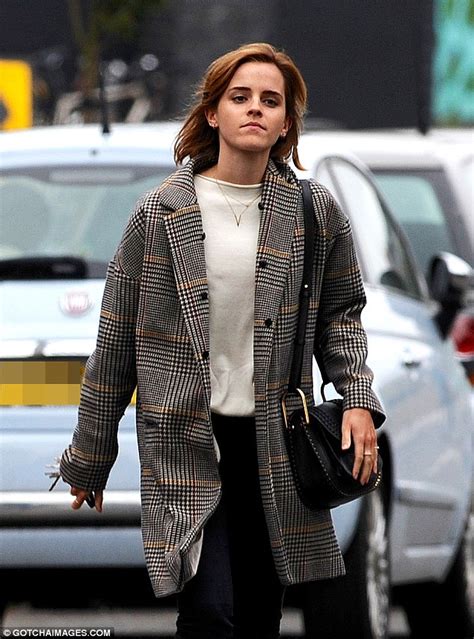 Emma Watson Looks Impossibly Chic In A Smart Tweed Coat And Skinny