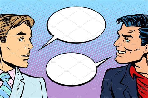 two men dialogue | Retro vector, Retro vector illustration, Graphic