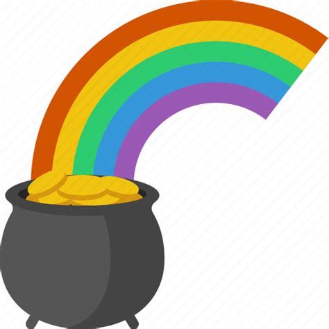 Gold Patrick Pot Pot Of Gold Rainbow Stpatricksday Saint Icon