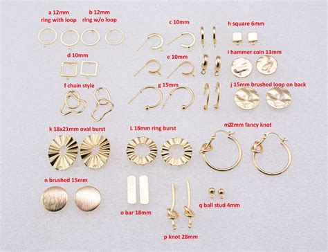4pcs 14k Gold Earring Stud Findings Earrings Stud Findings Clip On