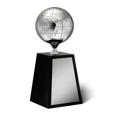 Silver Globe On Black Crystal Base Award Upp8802 Awards Trophies Supplier