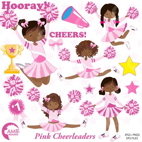 Cheerleader Clipart Pink Cheerleaders Clip Art Sports Team Clip Art