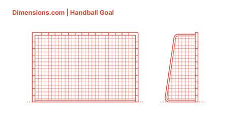 Handball Goal Dimensions Drawings Dimensions Com
