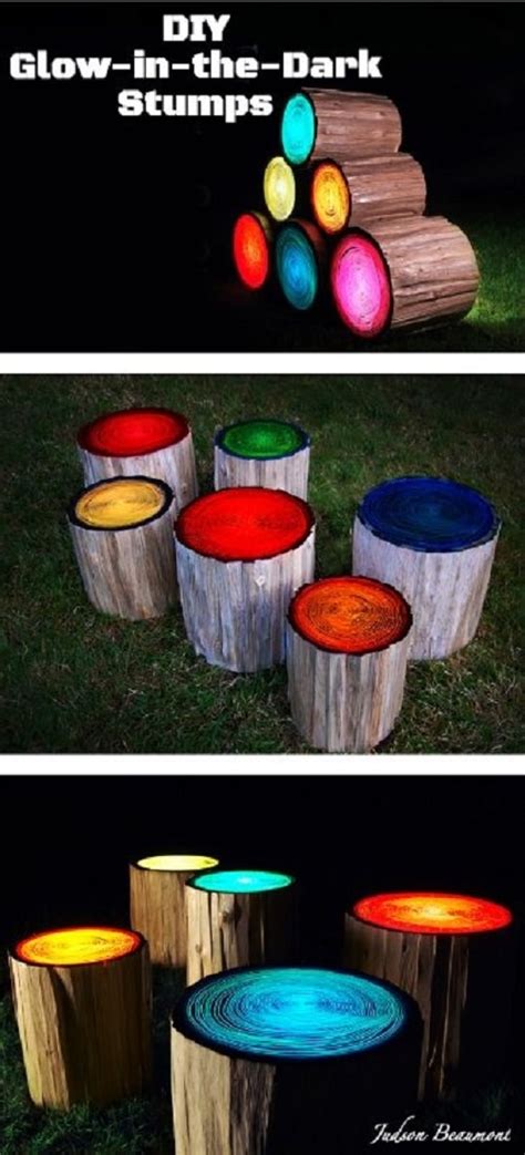 If you love creative style on a budget, use sections of logs for outdoor seating. DIY Colorful Garden Décor Ideas - Gardening Viral