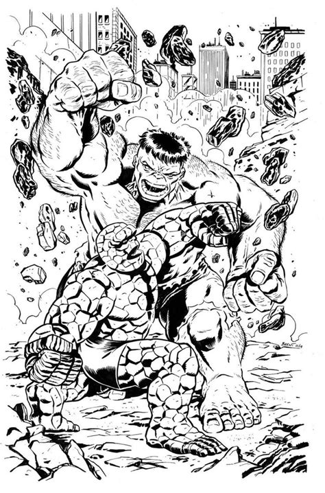 Hulk Vs Thing By Brent Marvel Drawings Comic Book Artwork Book Artwork