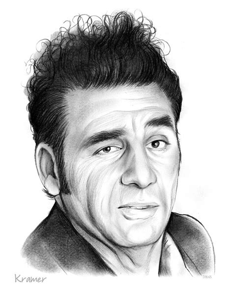 This is such an amazing portrait, his expression is great. Cosmo Kramer Drawing by Greg Joens