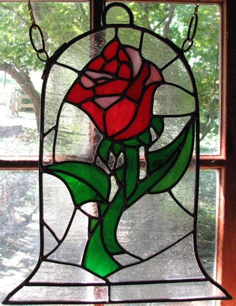 Disney Beauty And The Beast Stained Glass Rose