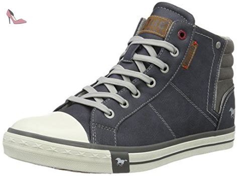 La basket et la mode, c'est toute une histoire. Mustang 4096-501-800, Baskets Hautes homme, Bleu ...