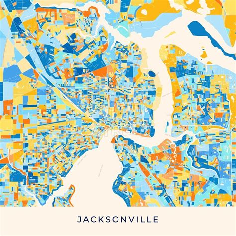 Jacksonville Colorful Map Poster Template Hebstreits Sketches Map