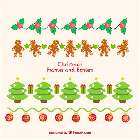 Pack Of Beautiful Decorative Christmas Borders Vector Free Download
