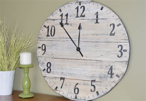20 Large Oversized Distressed Wood Wall Clock Rustic