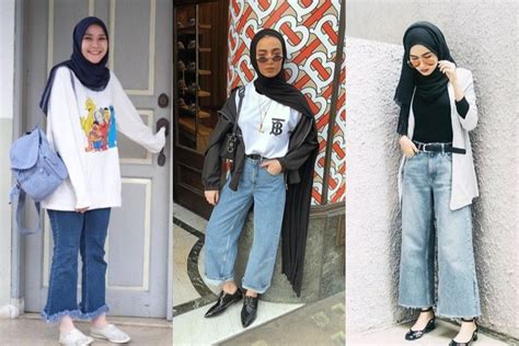 7 Tips Padu Padan Celana Jeans Longgar Kasual Untuk Hijaber Womantalk